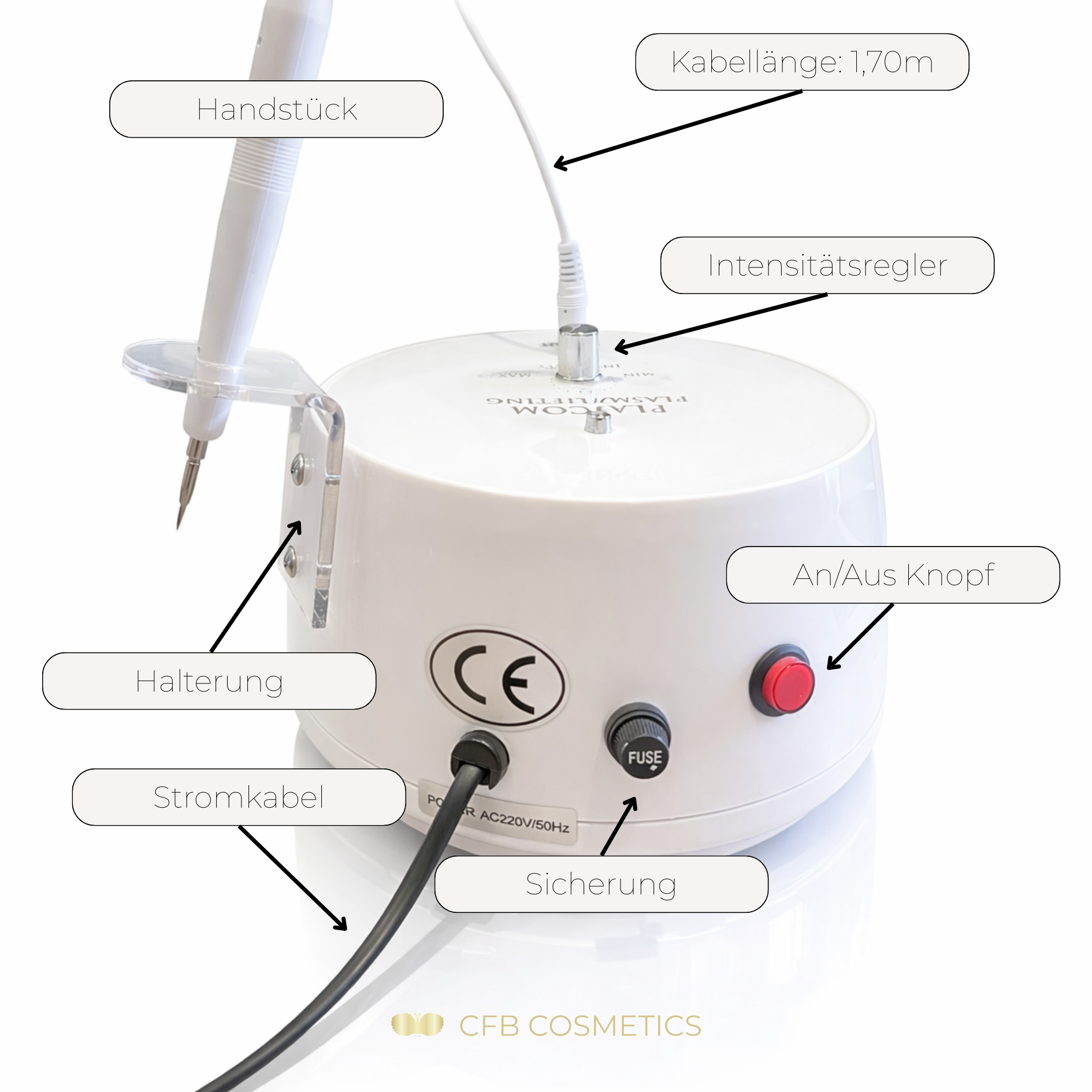 PlasCom® Plasma Pen Gerät für Hautstraffung & Verjüngung CFB Cosmetics®