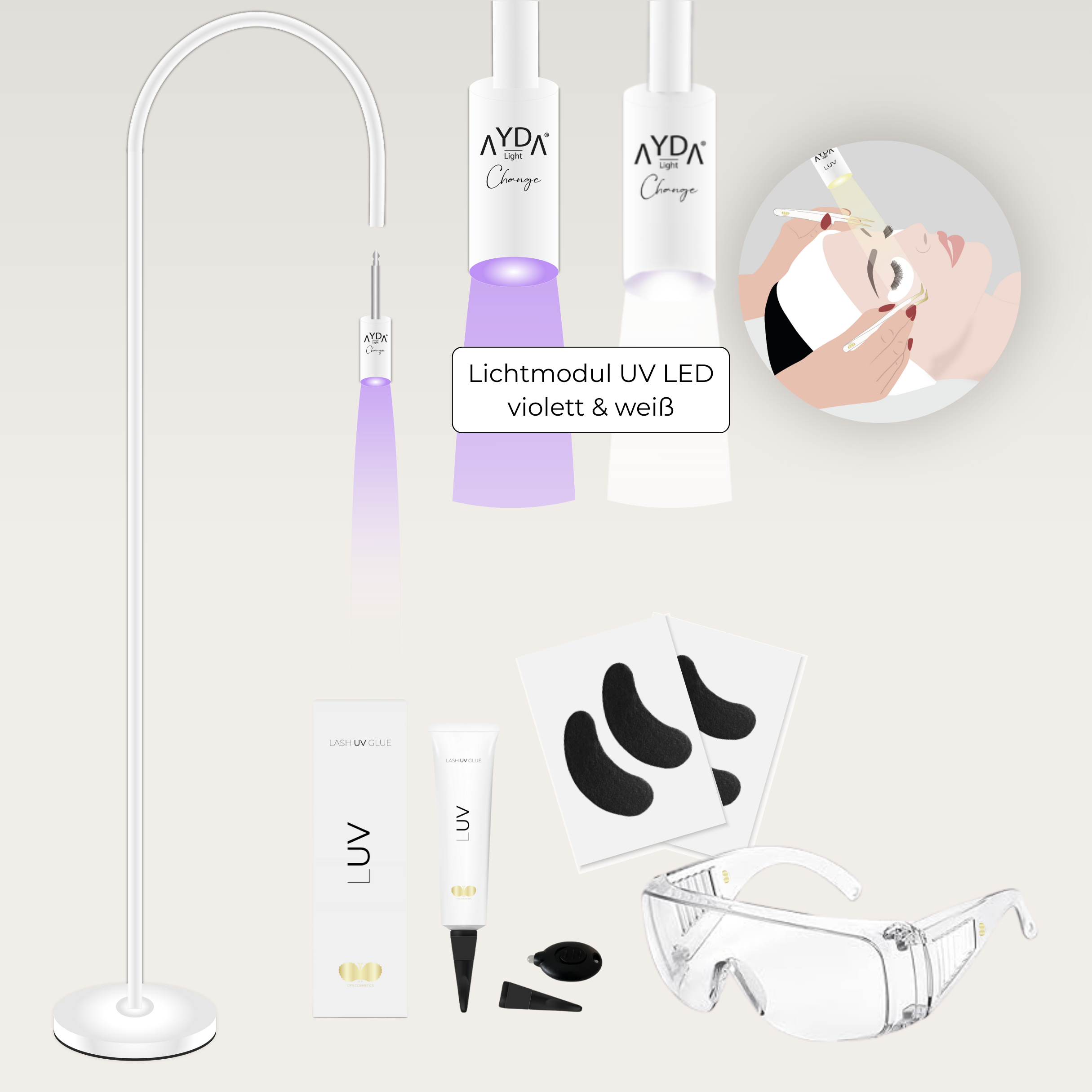 UV Lampe Set | CHANGE | UV-LED Hybrid Wimpernverlängerung 