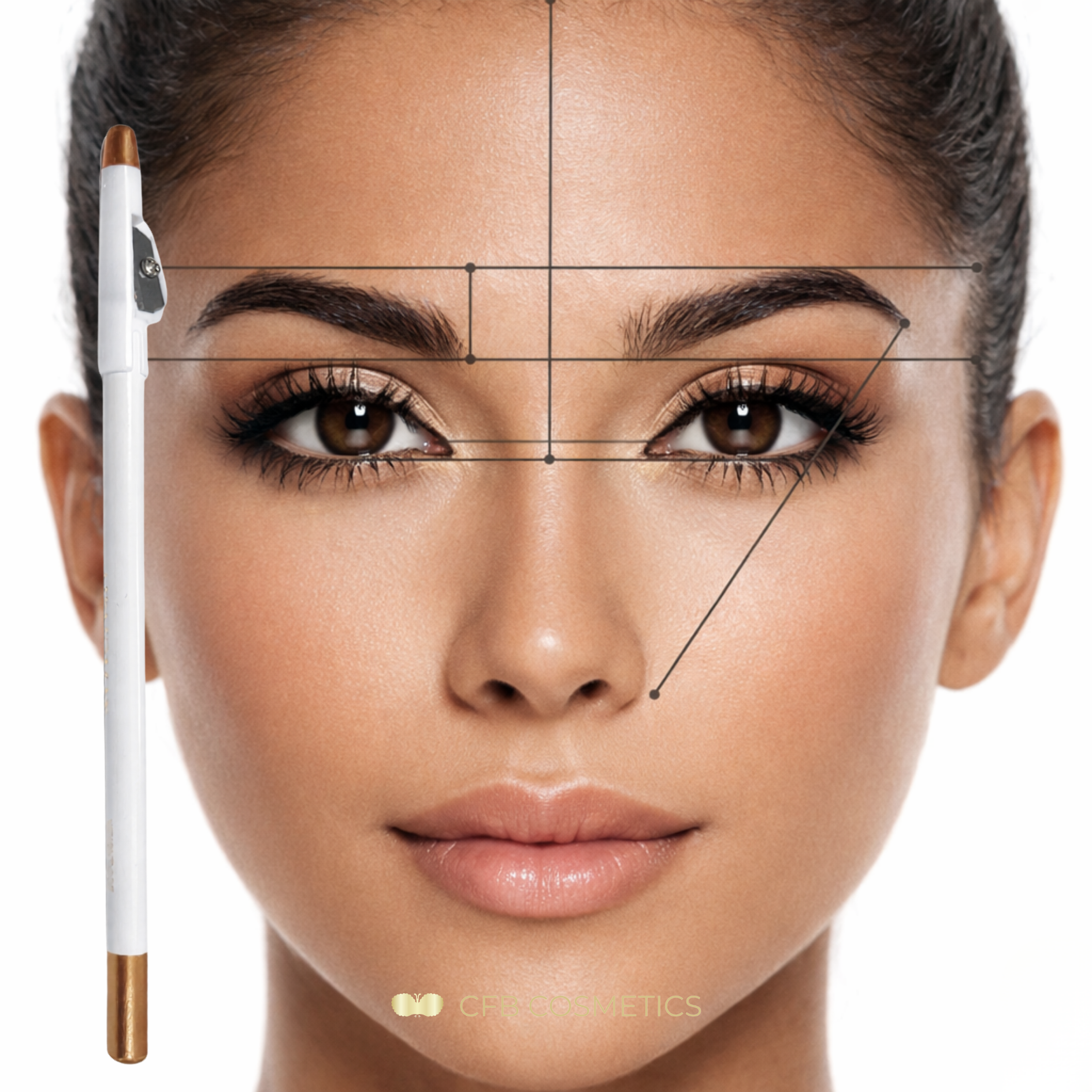 Vorzeichenstift weiß für präzises Brow Mapping inkl. Anspitzer CFB Cosmetics®