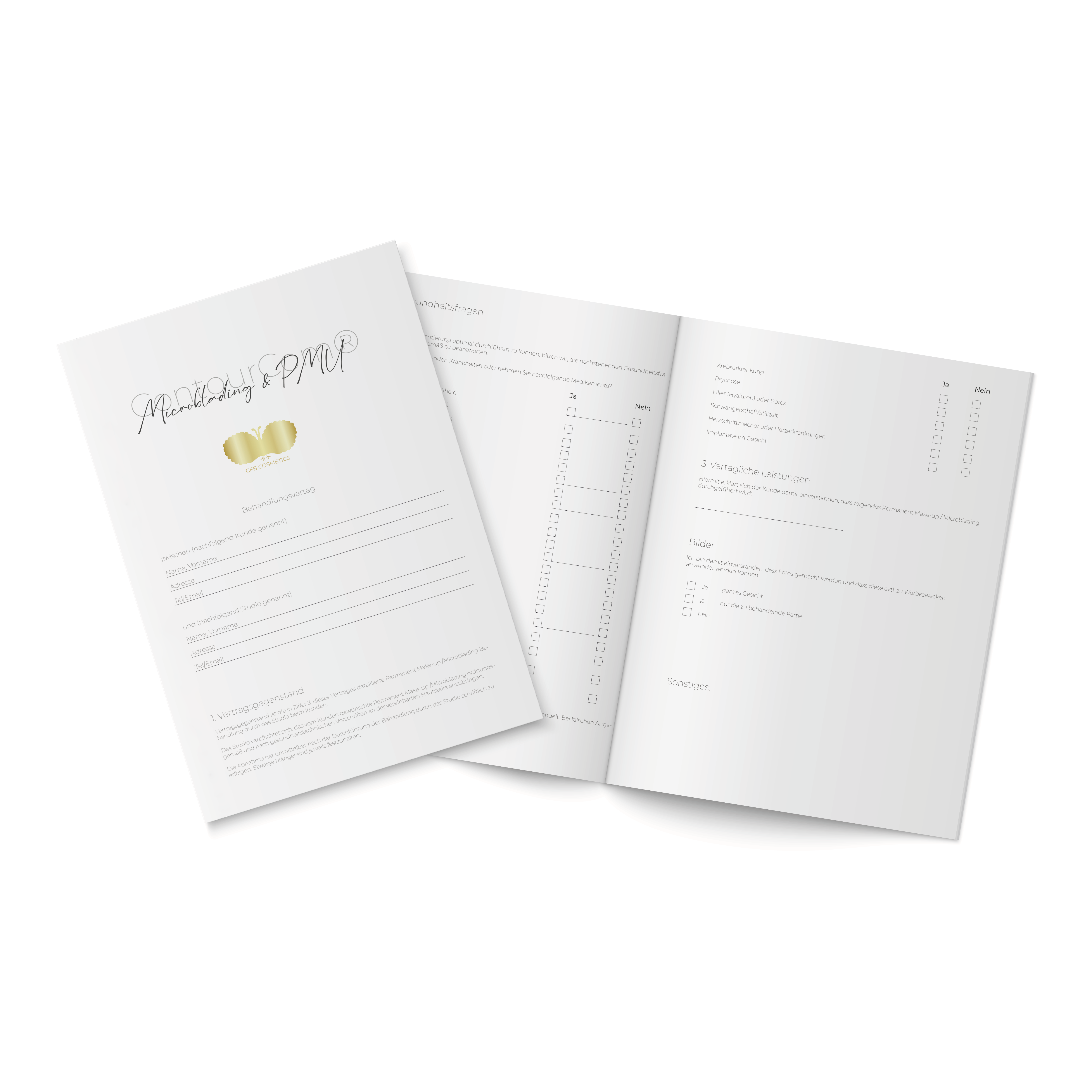 Kundenfragebogen | PMU & Microblading | Contourcom | 25 Stück Kundenfragebogen | PMU & Microblading | Contourcom | 25 Stück