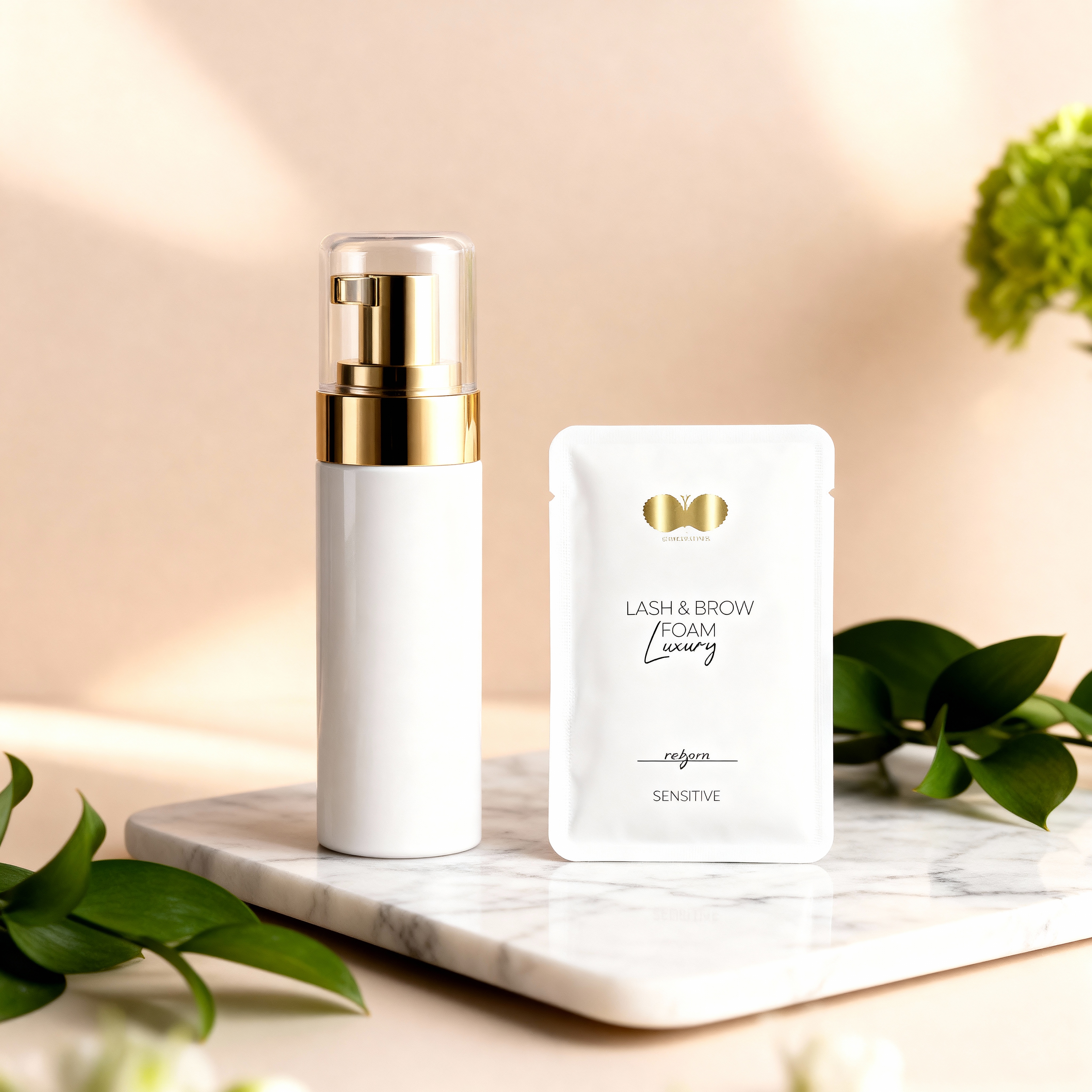 Leere Pumpspenderflasche & Wimpernshampoo Konzentrat Set 60 ml | CFB Cosmetics®