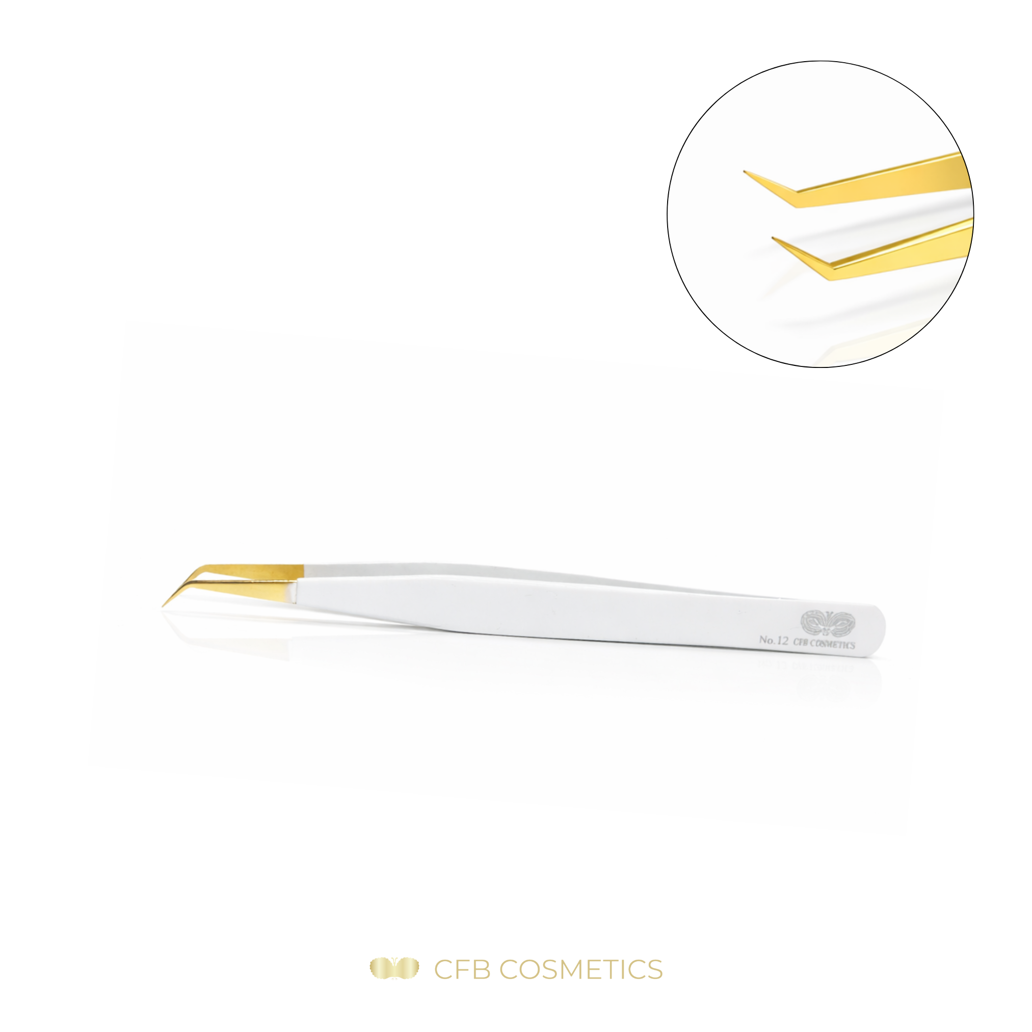 Luxury Pinzette No 12 45° 10 mm für Volumentechnik und Separation CFB Cosmetics®