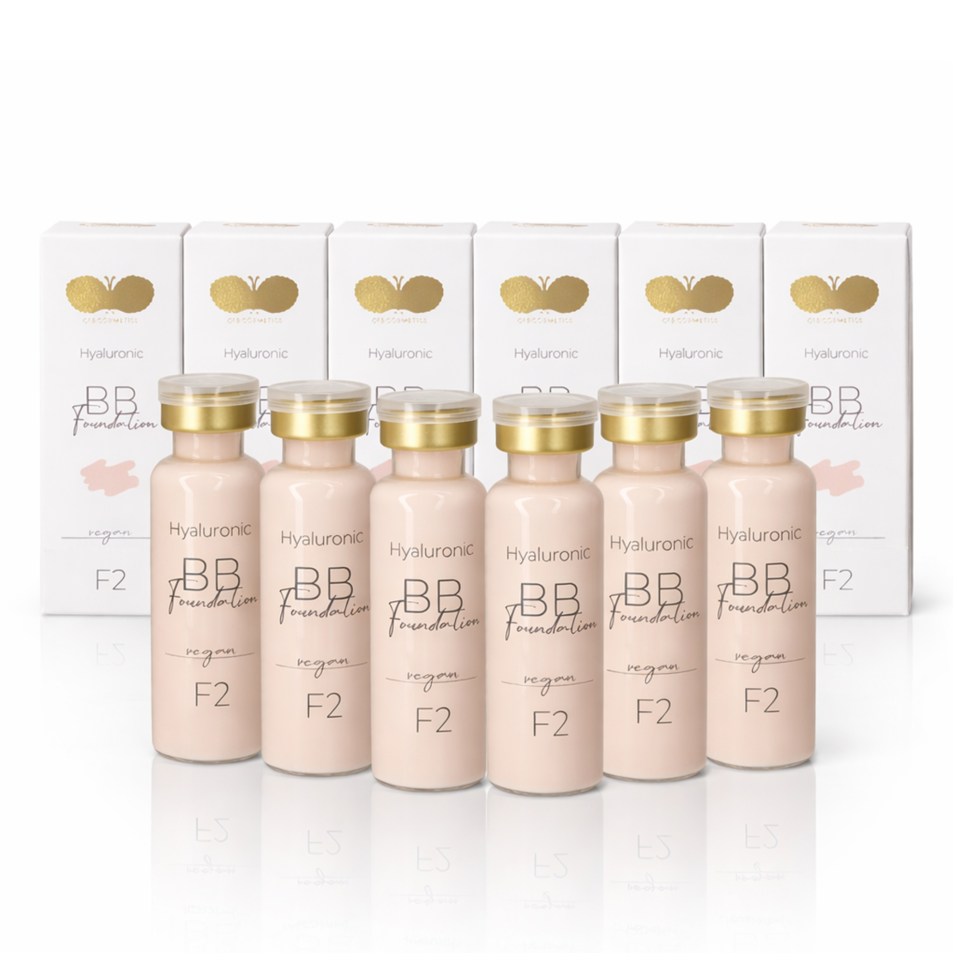 BB Glow Foundation mit Hyaluron - Farbe F2 - 5er Set plus 1 gratis - CFB Cosmetics®