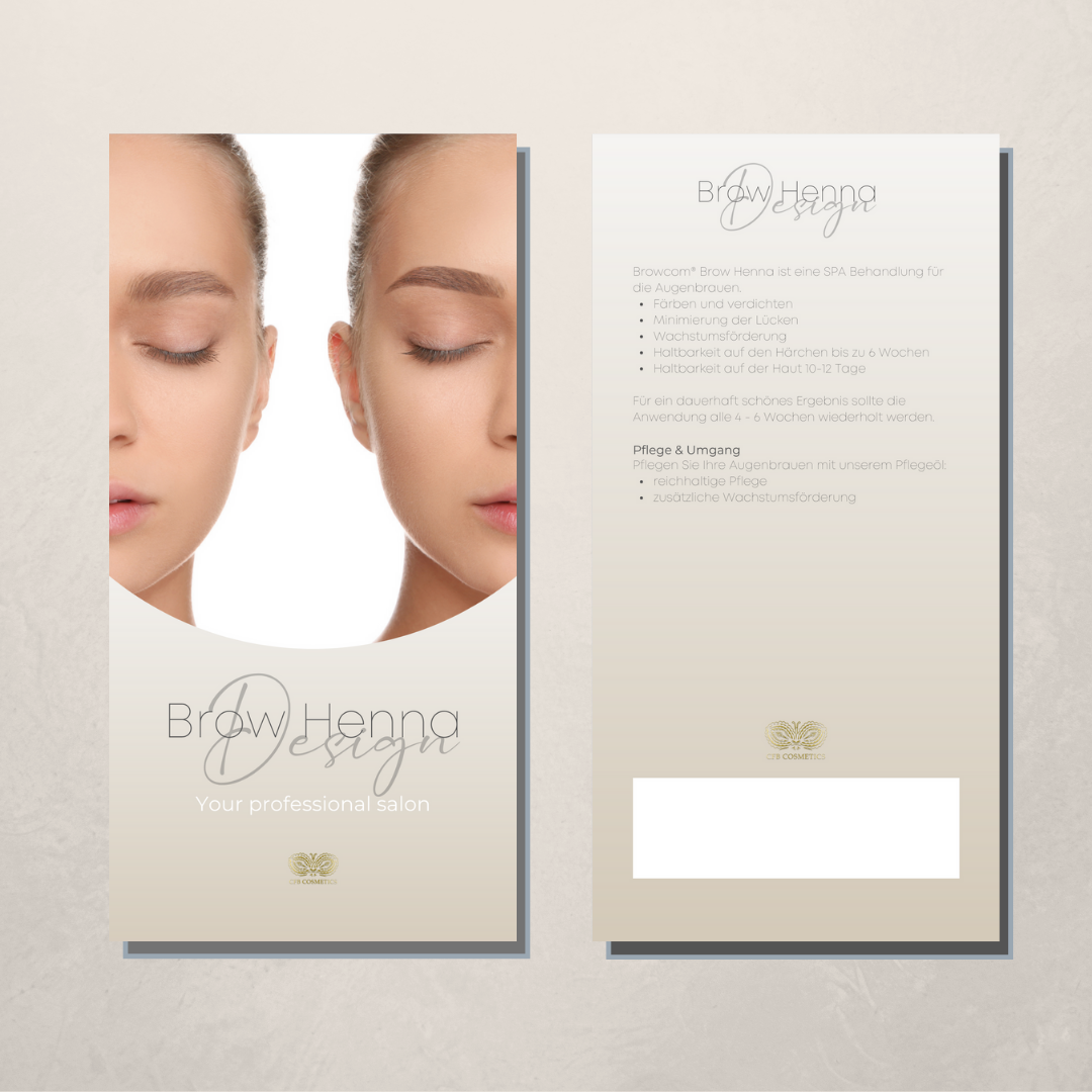 Flyer | Pflegehinweise | Henna Brows | 50 Stück Flyer | Pflegehinweise | Henna Brows | 50 Stück