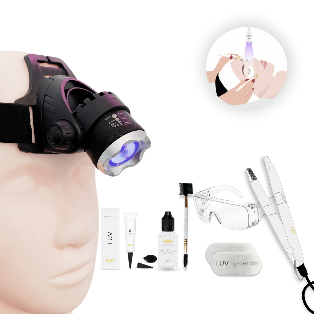 UV Haarverlängerung Set | Kopflampe