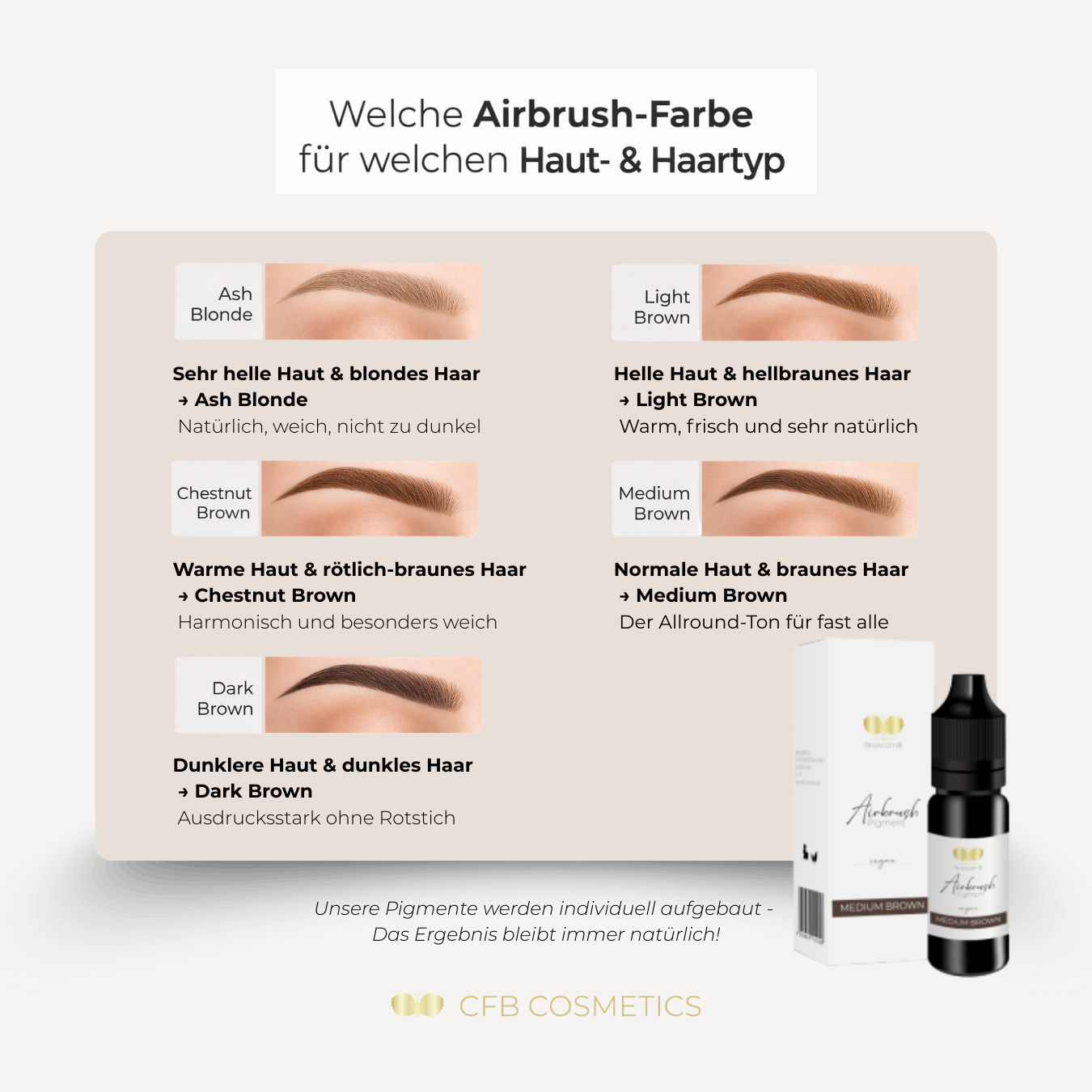 Augenbrauenpigment für Airbrush Brows und klassisches Färben - CFB Cosmetics®