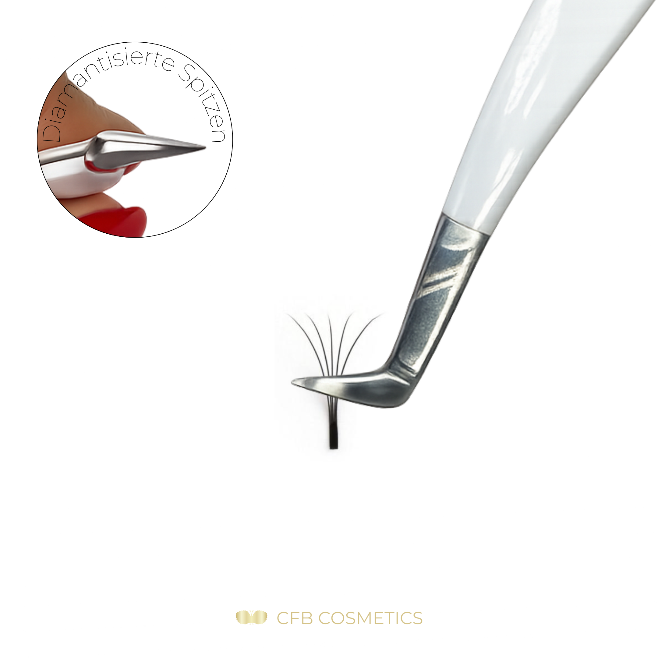 Luxury Diamant Pinzette No. 8 für Volumentechnik CFB Cosmetics®