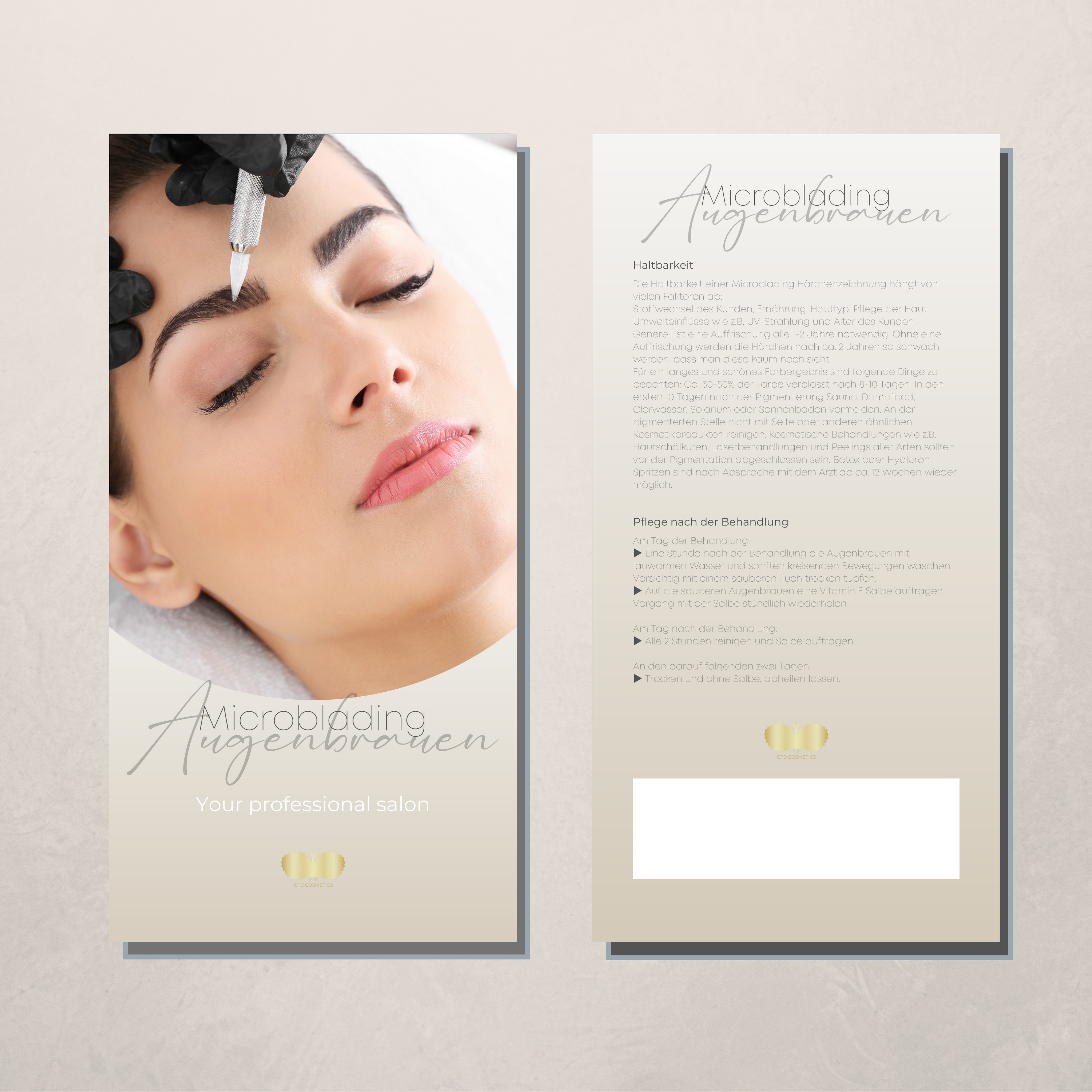 Flyer | Pflegehinweise | Microblading | 50 Stück