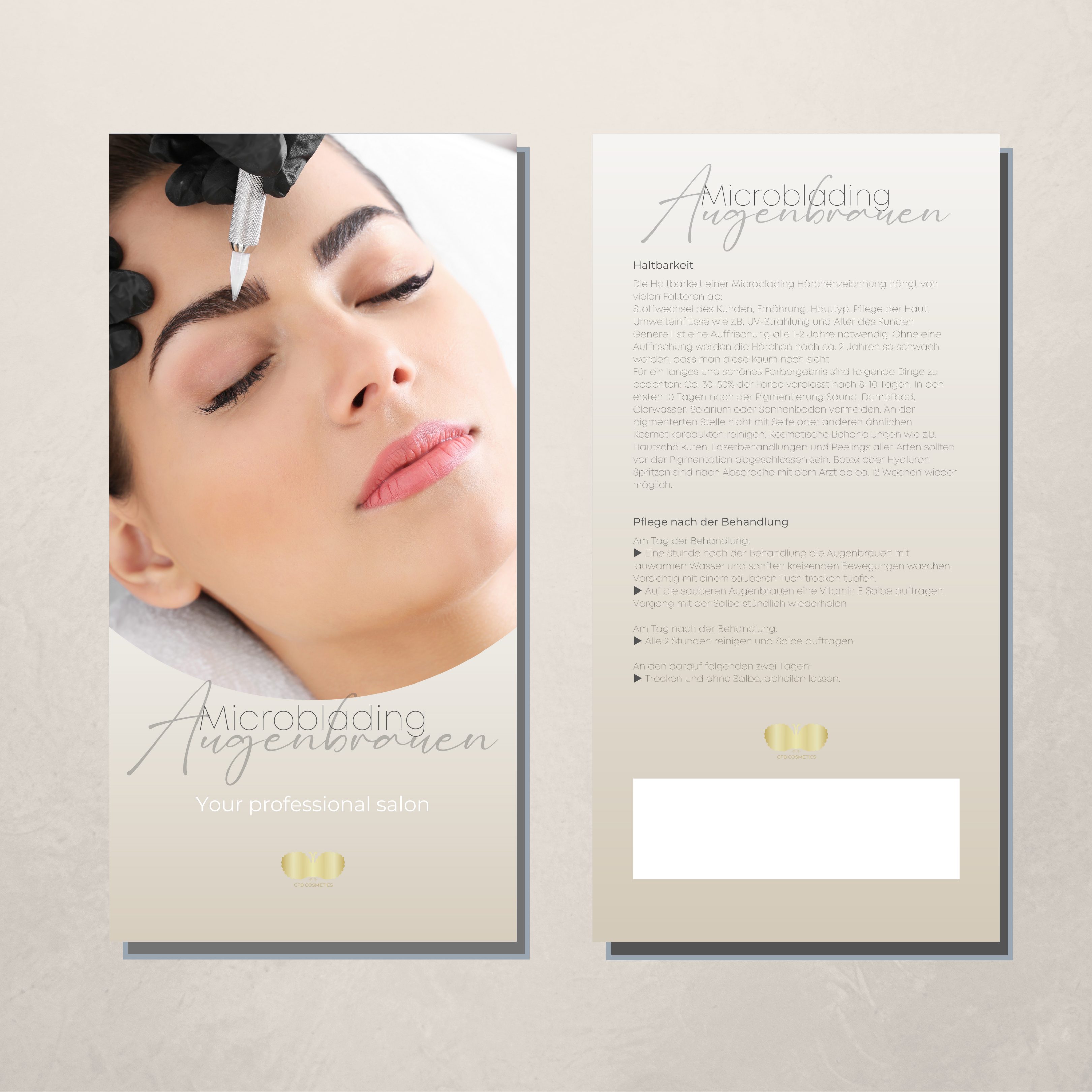 Flyer | Pflegehinweise | Microblading | 50 Stück Flyer | Pflegehinweise | Microblading | 50 Stück