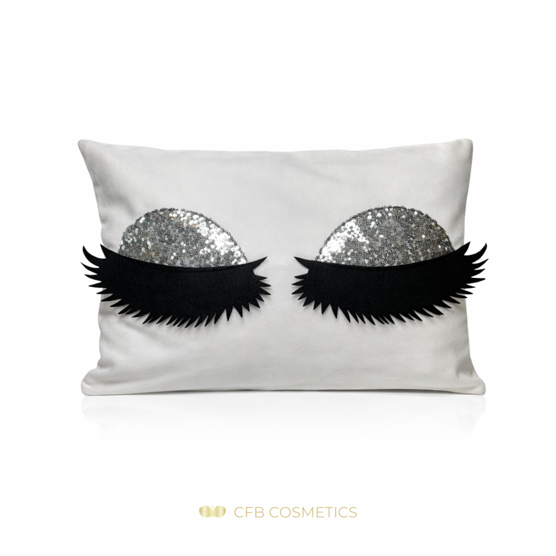 Lashes Kissenhülle aus Samt mit Pailletten-Wimpern in vielen Farben - CFB Cosmetics®