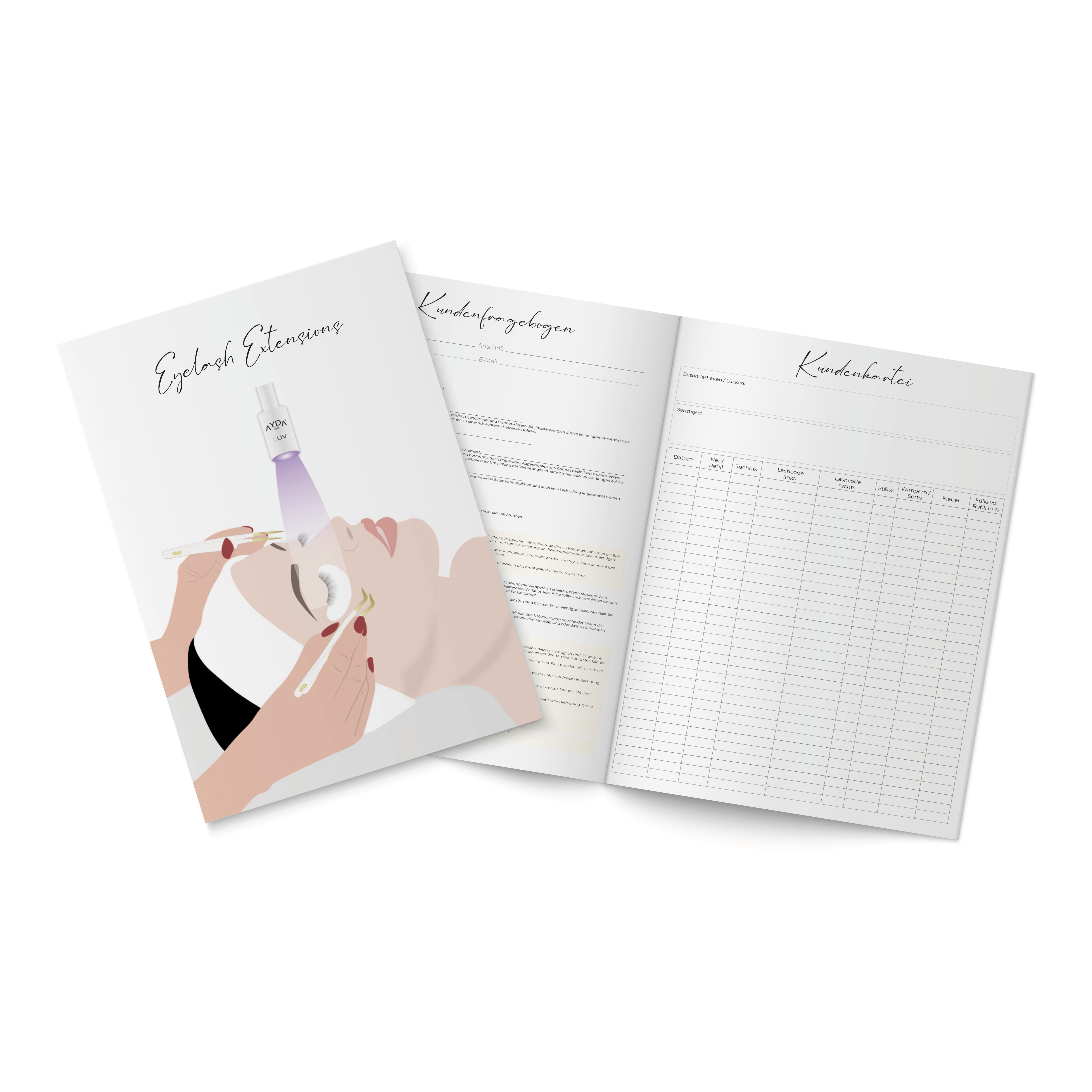 Kundenfragebogen | Wimpernverlängerung inkl. Karteikarte | 25 Stück Kundenfragebogen | Wimpernverlängerung inkl. Karteikarte | 25 Stück