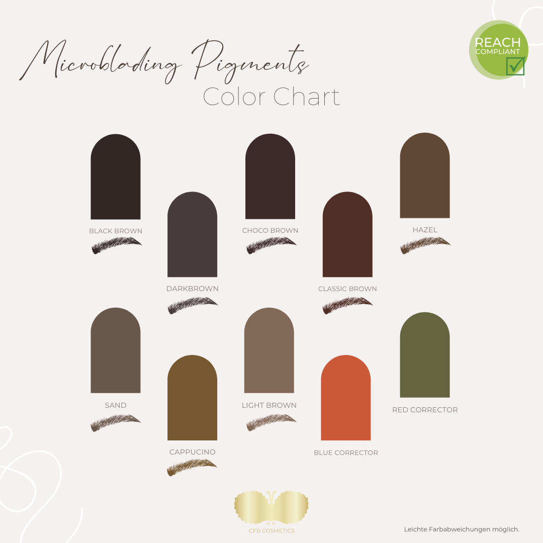 Microblading-Pigments-Color-Chart-Farbkarte Microblading Pigment | Black Brown | BROWCOM®