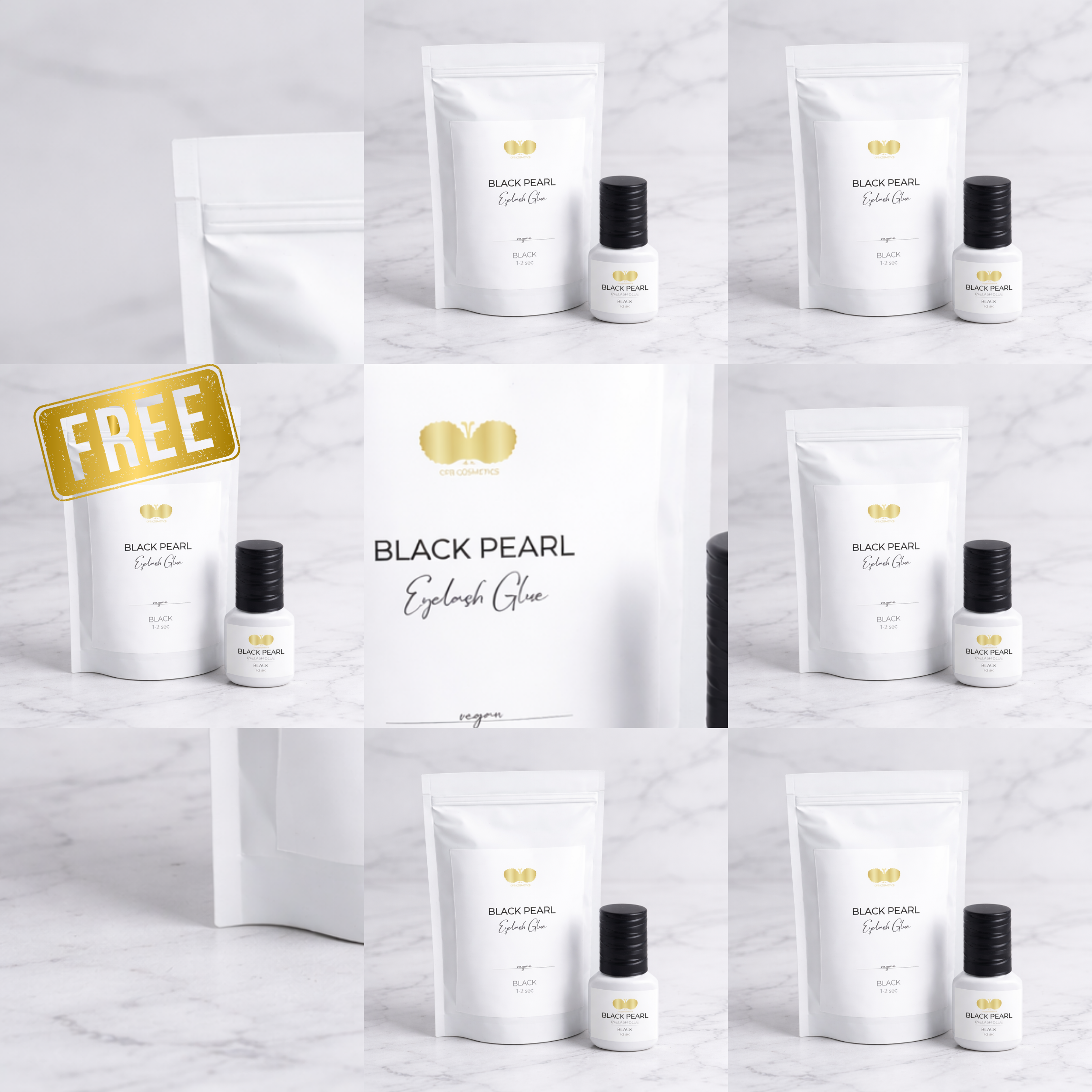 Wimpernkleber BLACK PEARL | Set 5 + 1 gratis 