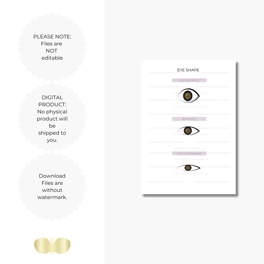 Augenformen Wimpernverlängerung | Wimpernstudiobedarf | Digital
