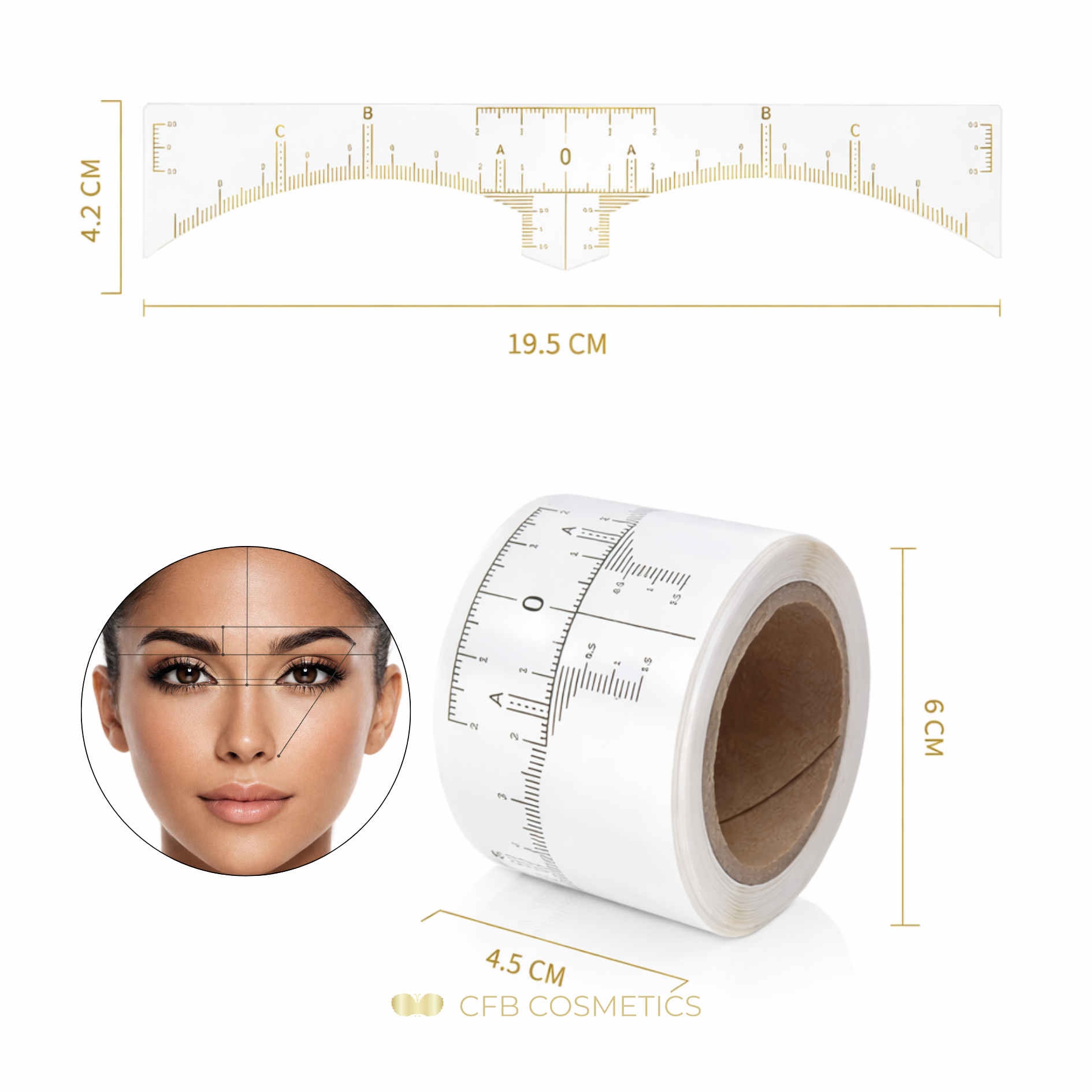 Augenbrauenmessband Brow Mapping Rolle mit 50 Stück CFB Cosmetics®