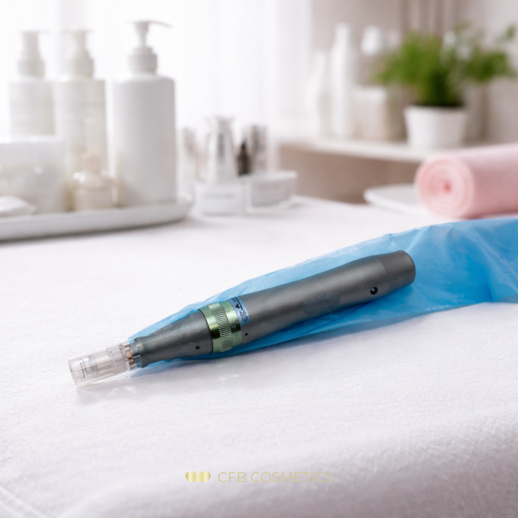 Schlauchüberzug unsteril transparent blau für Microneedling Pen 125 Stück - CFB Cosmetics®