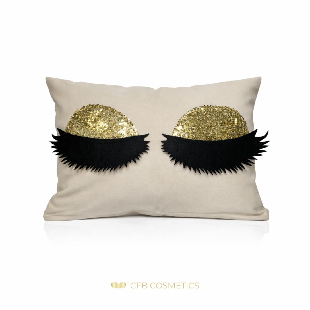 Lashes Kissenhülle aus Samt mit Pailletten-Wimpern in vielen Farben - CFB Cosmetics®