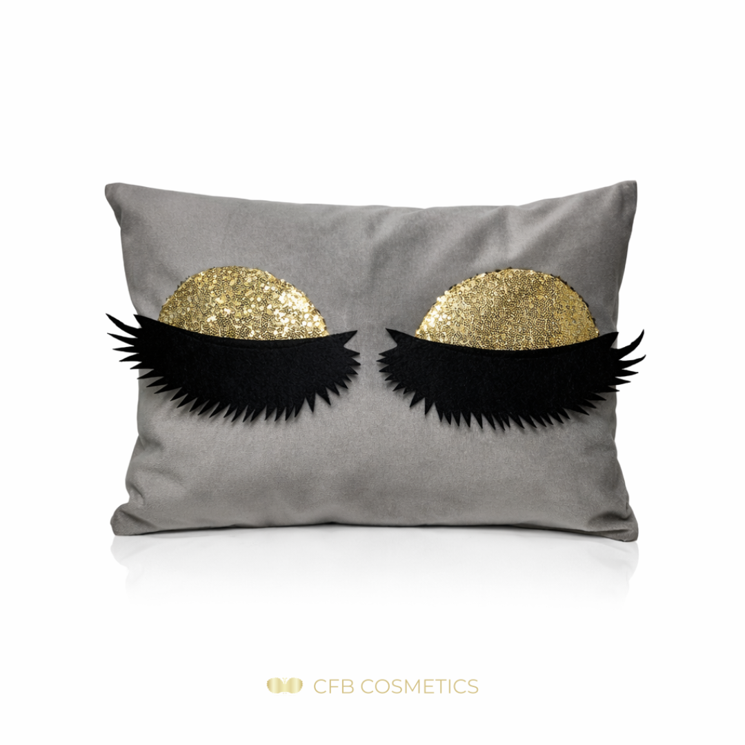 Lashes Kissenhülle aus Samt mit Pailletten-Wimpern in vielen Farben - CFB Cosmetics®