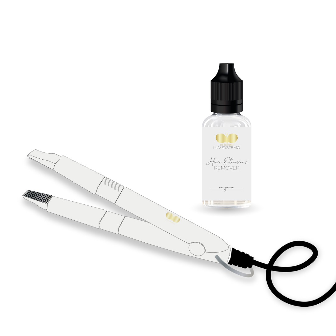 UV Haarverlängerung Remover Set | UV Hairextensions Remover & Wärmezange