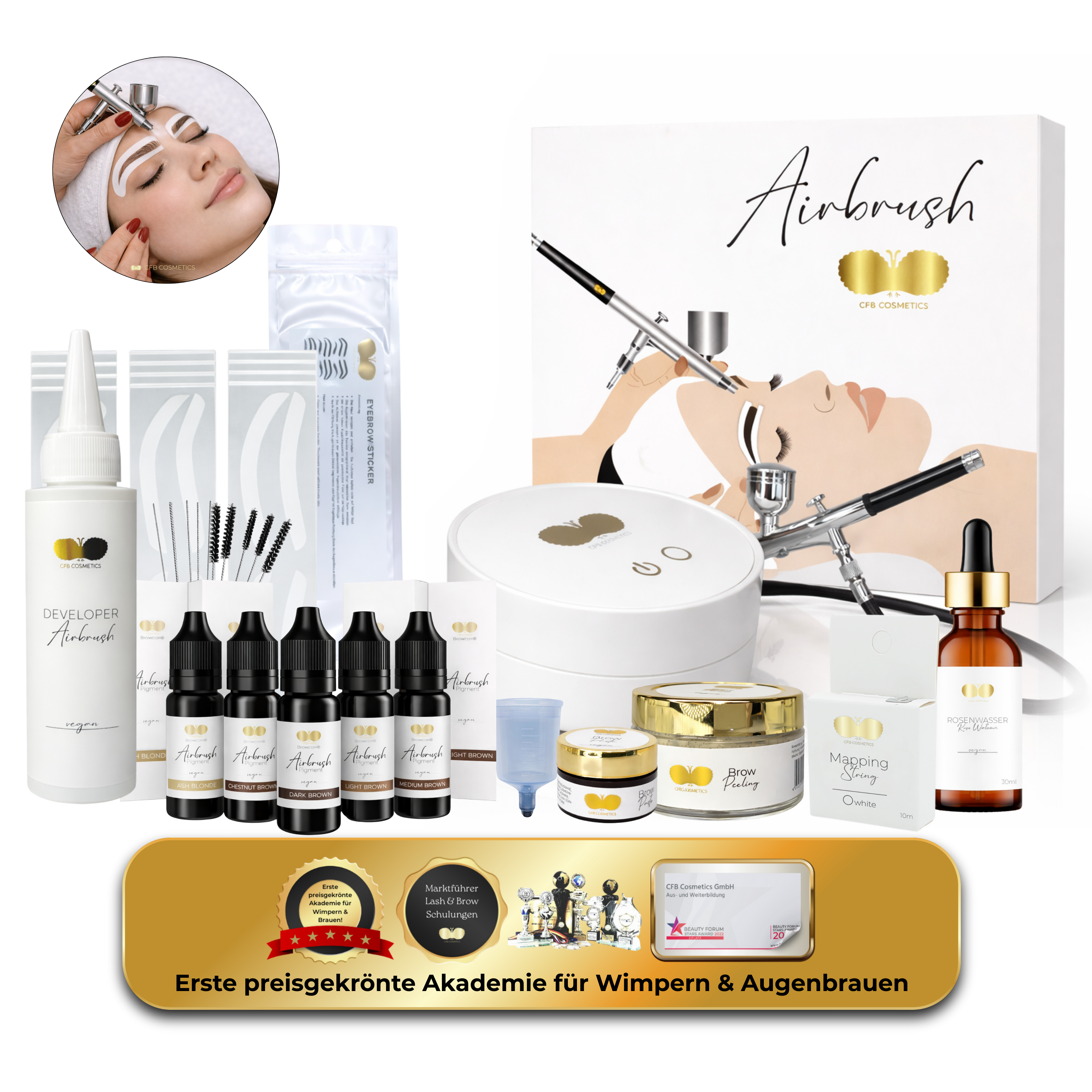 Airbrush Brows Starter Set für professionelle Augenbrauen CFB Cosmetics®