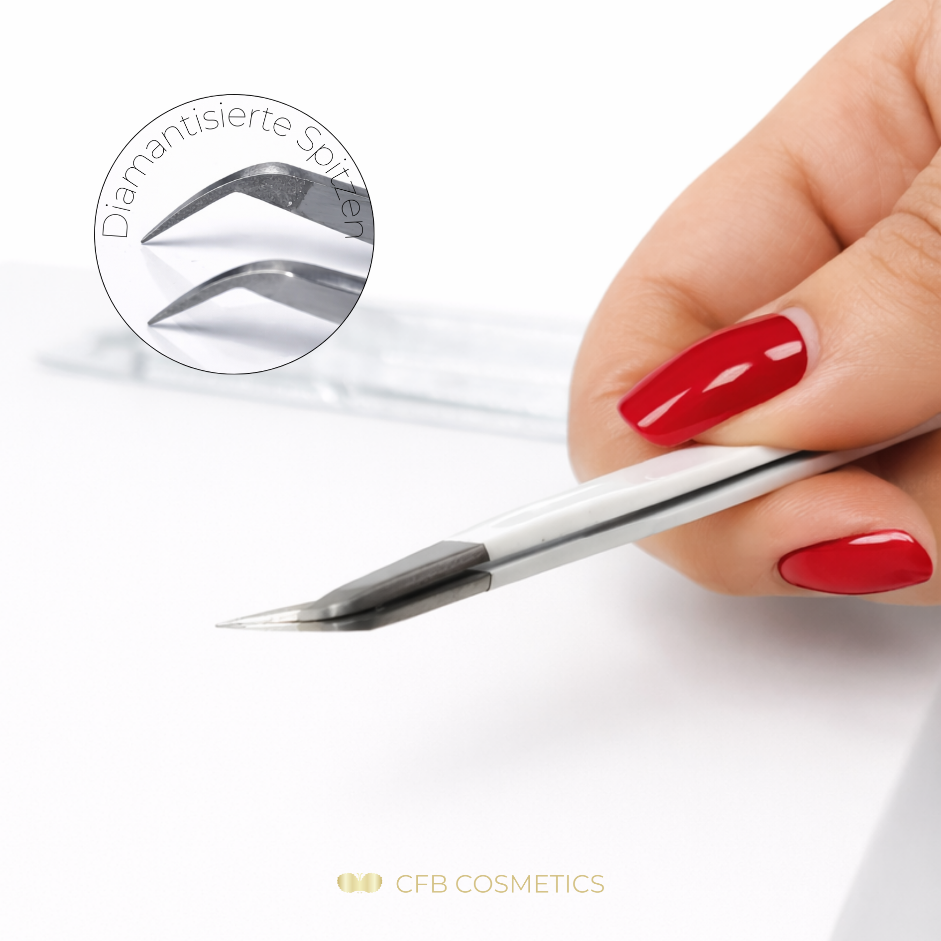Luxury Diamant Pinzette No 8 Fine Wimpernverlängerung Volumentechnik CFB Cosmetics®