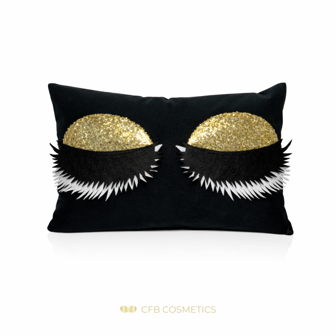 Lashes Kissenhülle aus Samt mit Pailletten-Wimpern in vielen Farben - CFB Cosmetics®